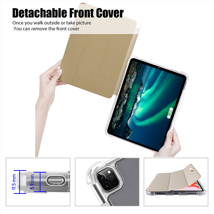 iPad Pro 11" Case  2022/ 2021/ 2020/ 2018 with Pencil Holder-Smart Stand Protective Heavy Duty Rugged Armor Cover with Auto Wake/Sleep